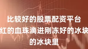 比较好的股票配资平台鲜红的血珠滴进刚冻好的冰块里